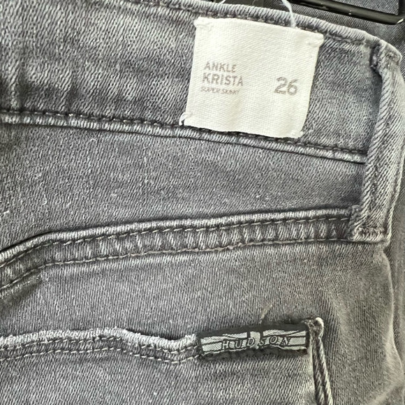 Hudson Womens Krista Ankle Super Skinny Jeans Gray Distressed Low Rise Denim 26 - Picture 8 of 9